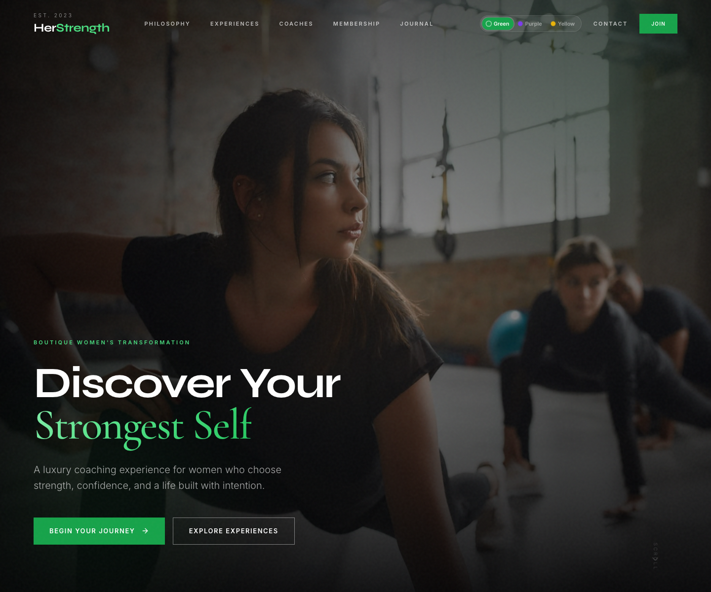 HerStrength Women Gym website template screenshot